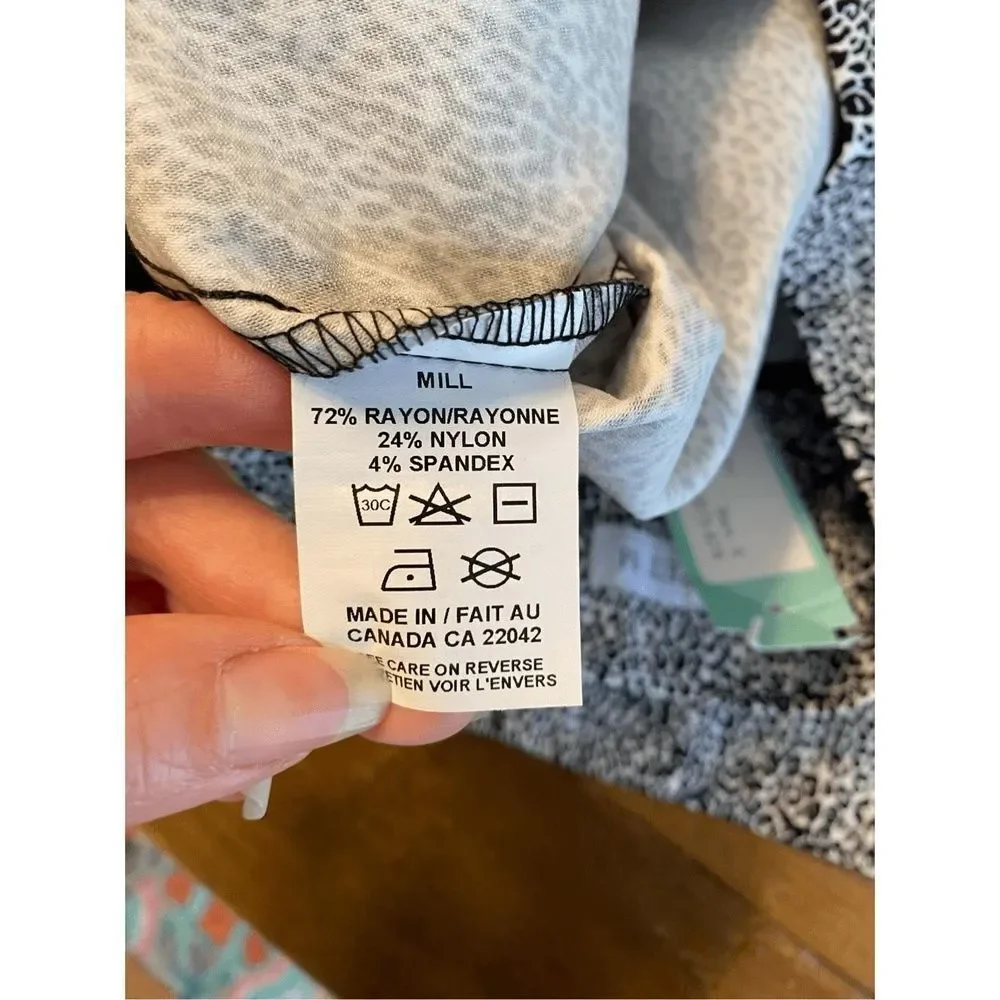 Margaret M Small NWT Selma Piping Detail Skirt Stitch Fix slimming black white